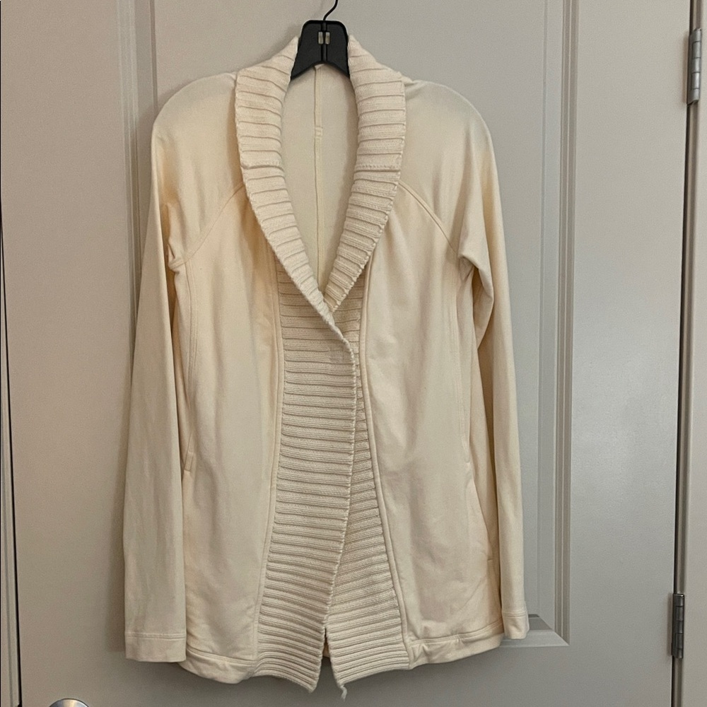 Lululemon Athletica Cream Open Front Jacket